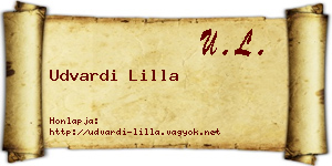 Udvardi Lilla névjegykártya